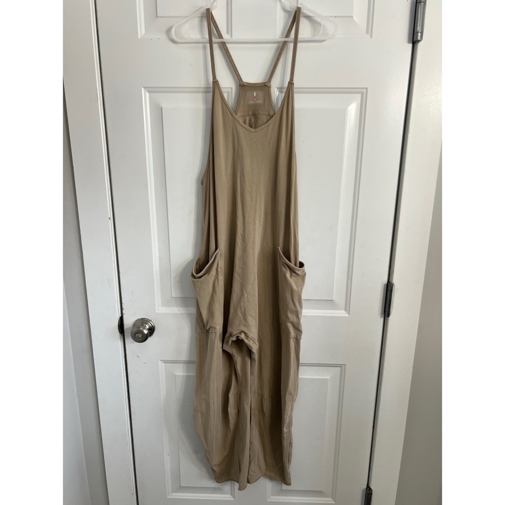 Free people hit shot onsie Beige Wide-Leg Pocket Jumpsuit